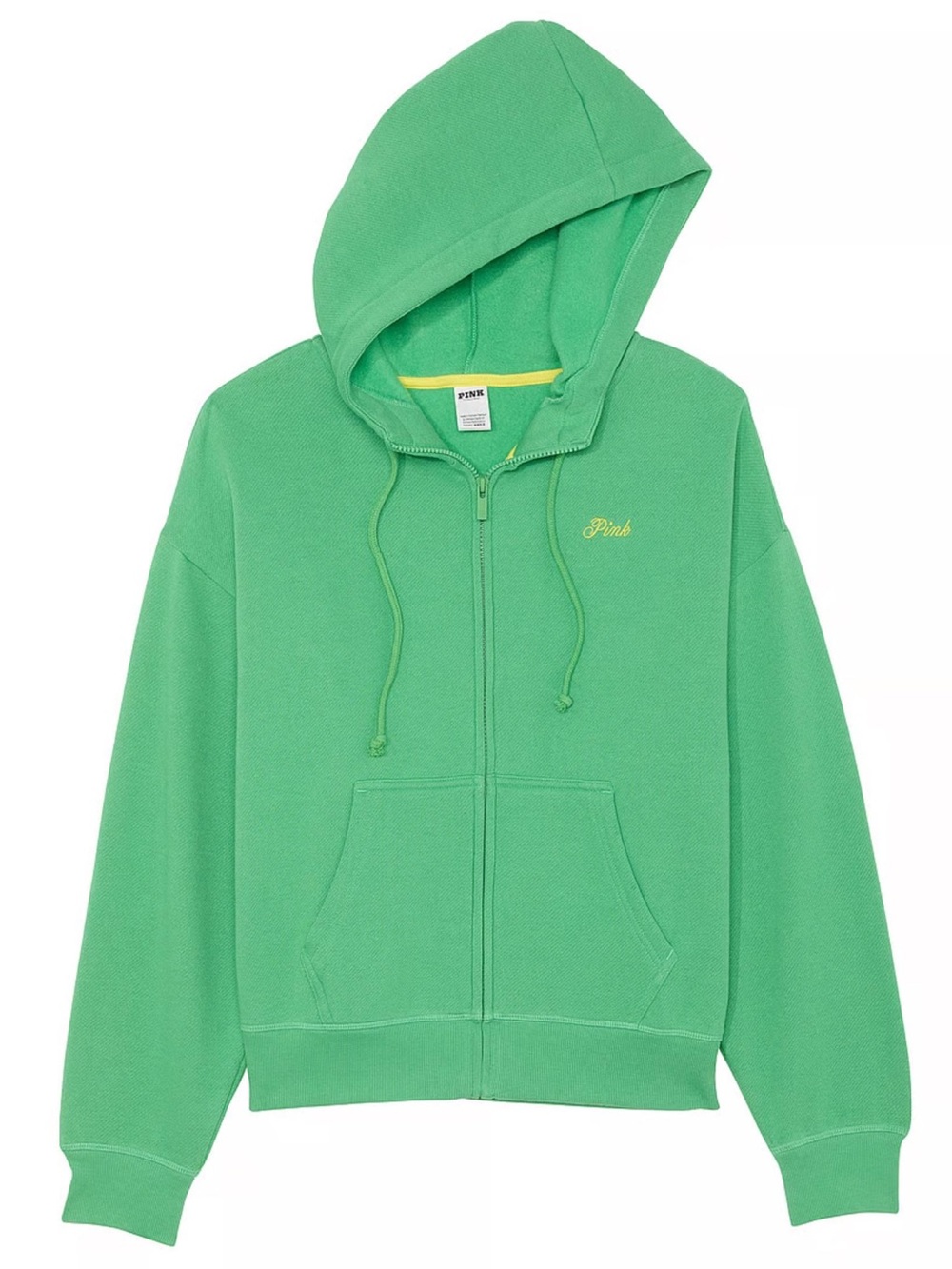 PINK Green Wellness Club Zip Hoodie with Pink Accent Logo